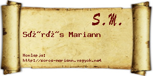 Sörös Mariann névjegykártya
